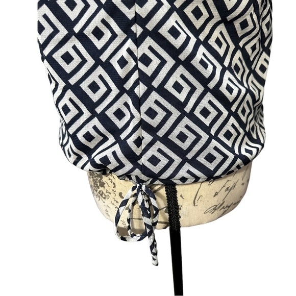 INC International Concepts Navy Blue and White Blouse Size small - Picture 4 of 5